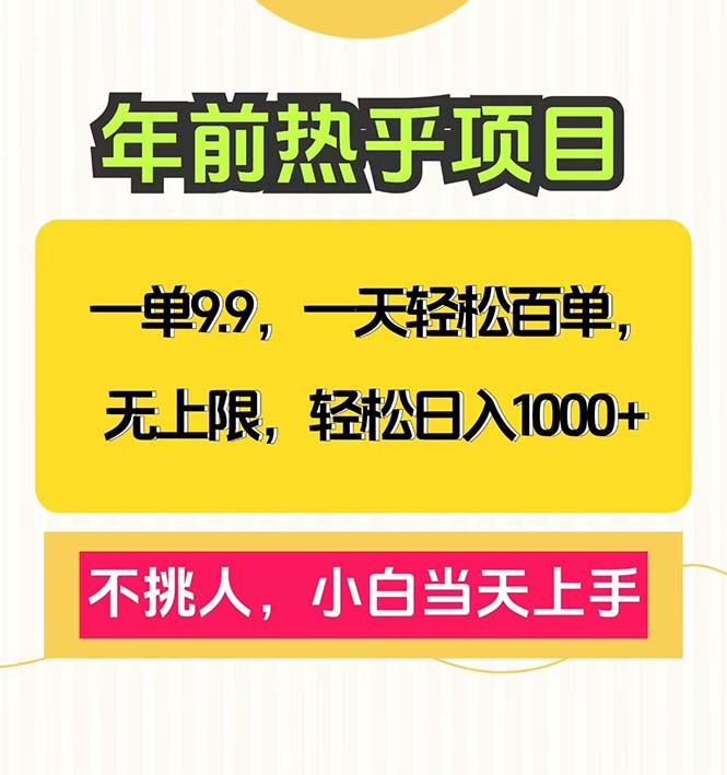 一单9.9，一天百单无上限，不挑人，小白当天上手，轻松日入1000+-我爱自学网