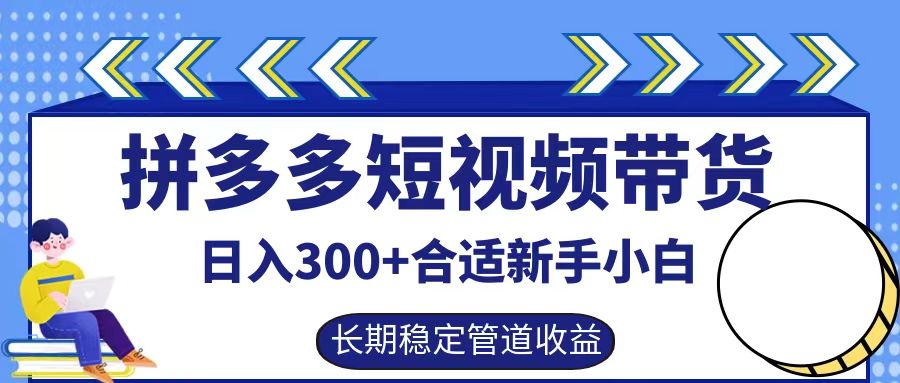 拼多多短视频带货日入300+，实操账户展示看就能学会-我爱自学网