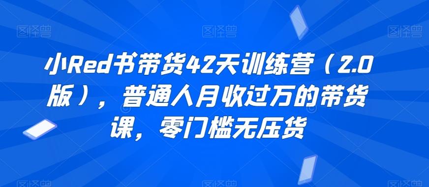小Red书带货42天训练营(2.0版)，普通人月收过万的带货课，零门槛无压货-我爱自学网