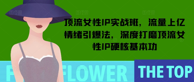 顶流女性IP实战班，流量上亿情绪引爆法，深度打磨顶流女性IP硬核基本功-我爱自学网