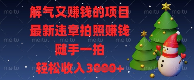 解气又挣钱的项目，最新违章拍照挣钱，随手一拍，轻松收入数张【揭秘】-我爱自学网