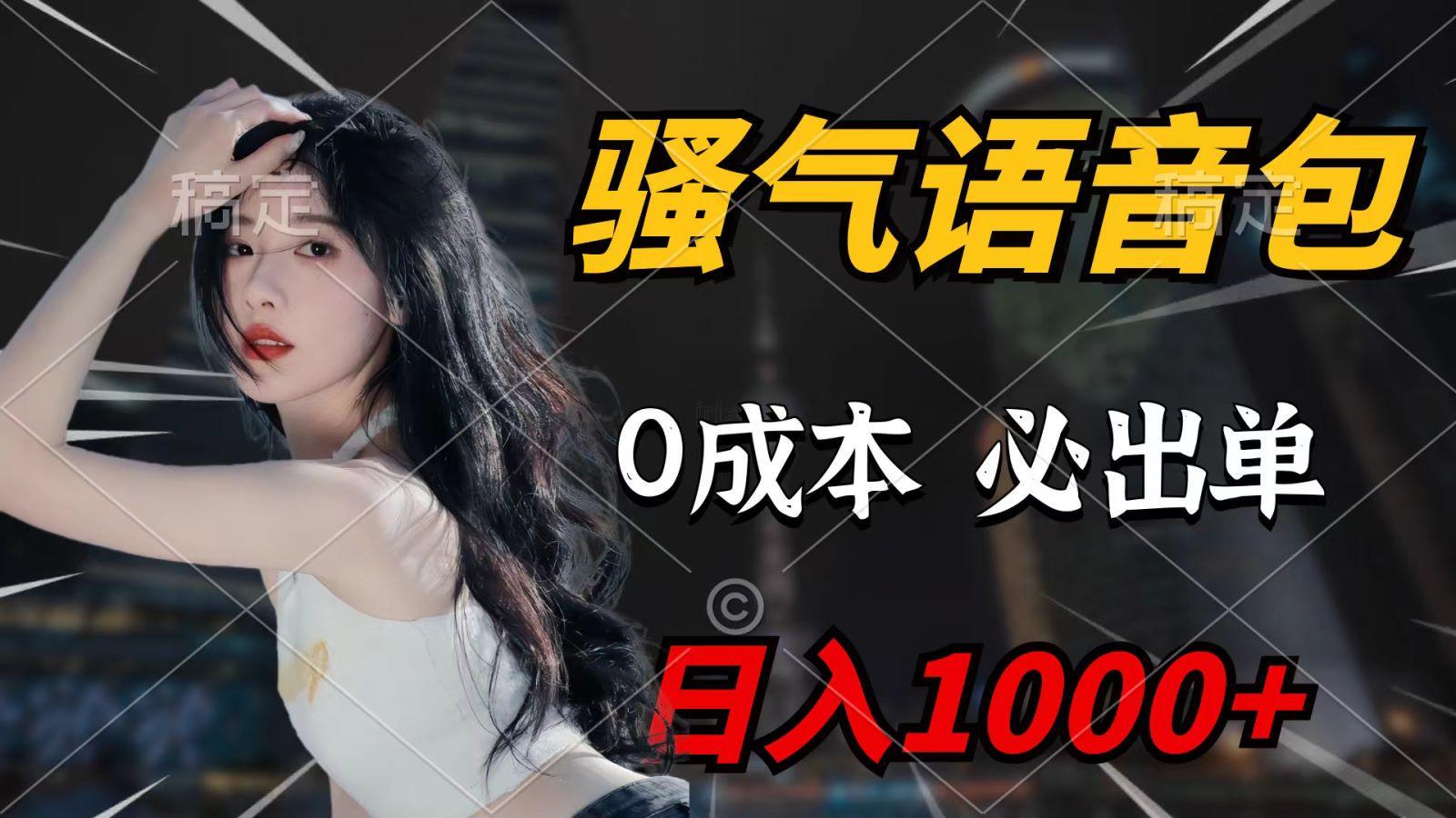 (9701期)骚气语音包，0成本一天1000+，闭着眼也能出单，详细教程！-我爱自学网