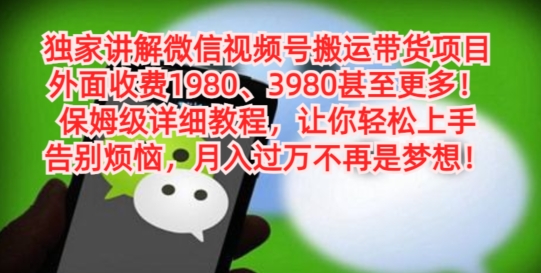 独家讲解微信视频号搬运带货项目，保姆级详细教程-我爱自学网