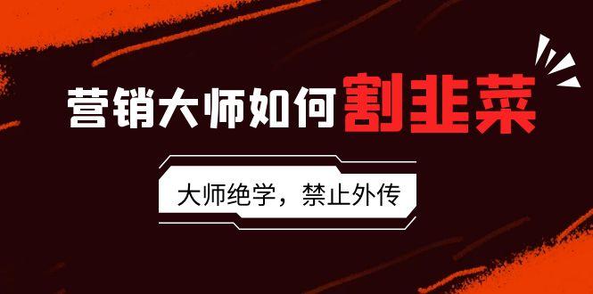 营销大师如何割韭菜：流量大师/讲故事大师/话术大师/卖货大师/成交大师/…-我爱自学网