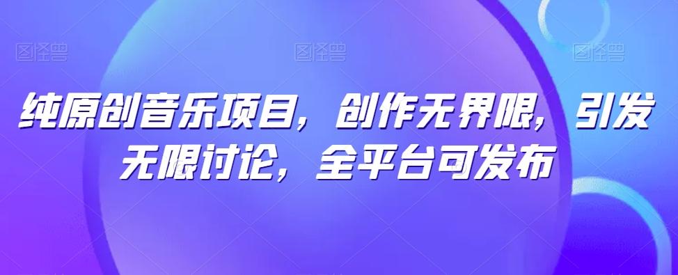 纯原创音乐项目，创作无界限，引发无限讨论，全平台可发布【揭秘】-我爱自学网