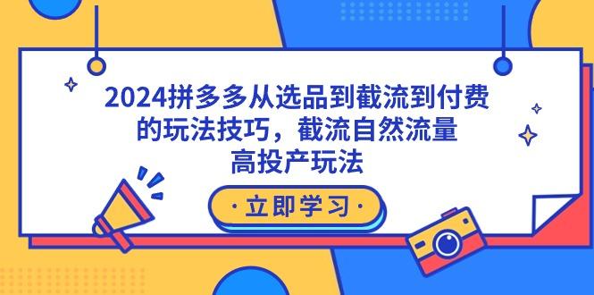 2024拼多多从选品到截流到付费的玩法技巧，截流自然流量玩法，高投产玩法-我爱自学网