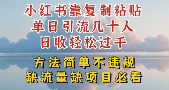 小红书靠复制粘贴单日引流几十人目收轻松过千，方法简单不违规【揭秘】-我爱自学网