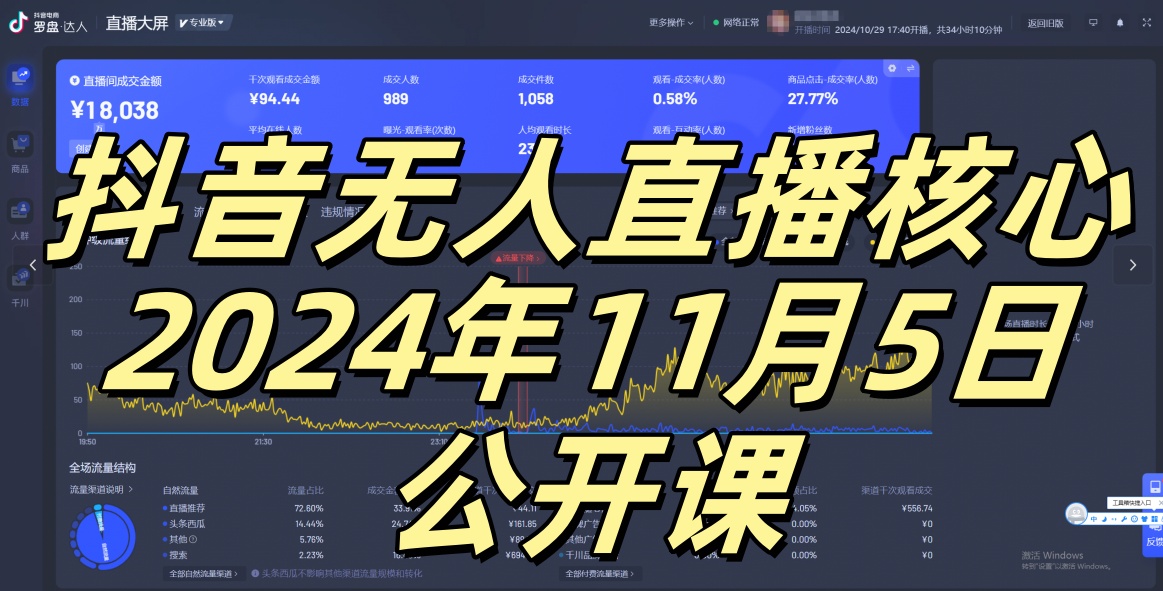 抖音无人直播核心公开课，咸鱼翻身小白可做带有睡后收入月入过万太简单【揭秘】-我爱自学网