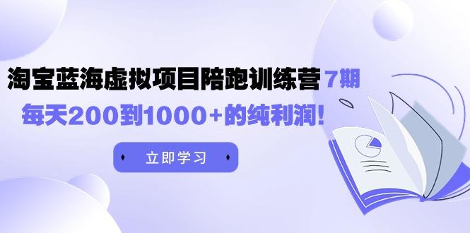 (9541期)黄岛主《淘宝蓝海虚拟项目陪跑训练营7期》每天200到1000+的纯利润-我爱自学网