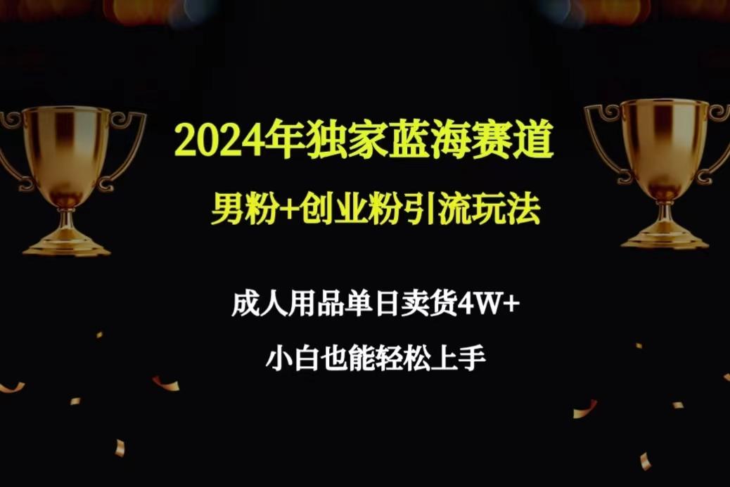 2024年独家蓝海赛道男粉+创业粉引流玩法，成人用品单日卖货4W+保姆教程-我爱自学网