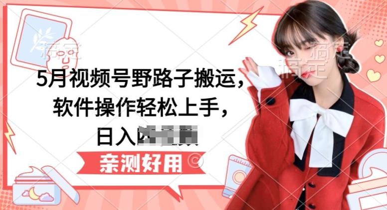 5月视频号野路子搬运，软件操作轻松上手，日入三位数【揭秘】-我爱自学网