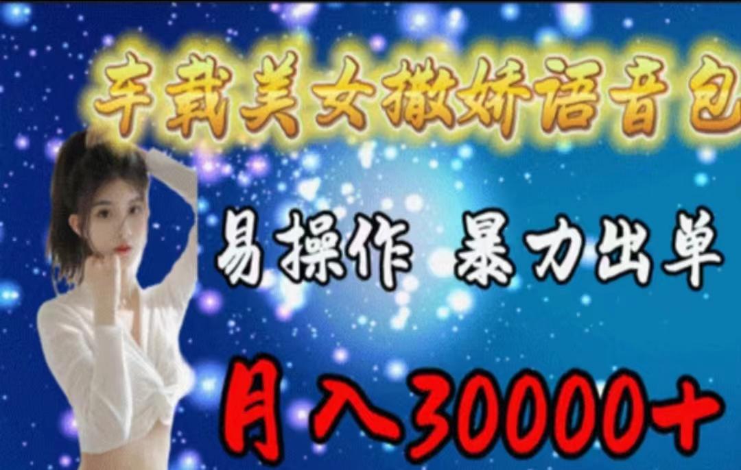 车载美女撒娇语音包，执行就出单，月入3000＋，小白看完课程就能马上实操-我爱自学网
