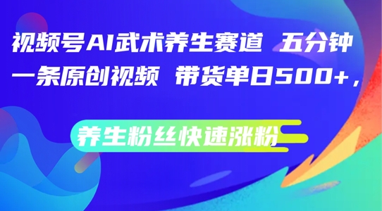 视频号AI武术养生赛道，五分钟一条原创视频，带货单日几张，养生粉丝快速涨粉【揭秘】-我爱自学网