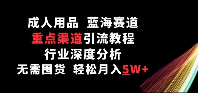 成人用品，蓝海赛道，重点渠道引流教程，行业深度分析，无需囤货，轻松月入5W+【揭秘】-我爱自学网
