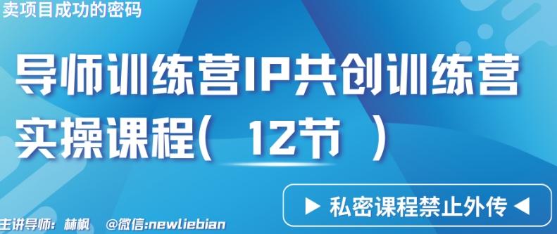 导师训练营3.0IP共创训练营私密实操课程(12节)-卖项目的密码成功秘诀【揭秘】-我爱自学网