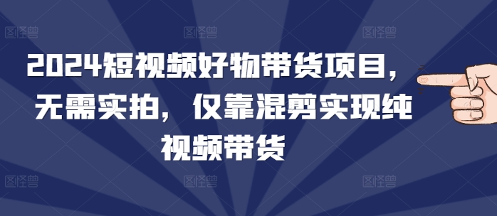2024短视频好物带货项目，无需实拍，仅靠混剪实现纯视频带货-我爱自学网