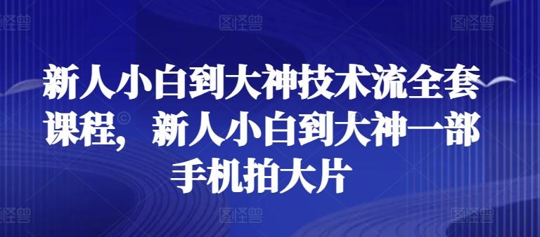 新人小白到大神技术流全套课程，新人小白到大神一部手机拍大片-我爱自学网
