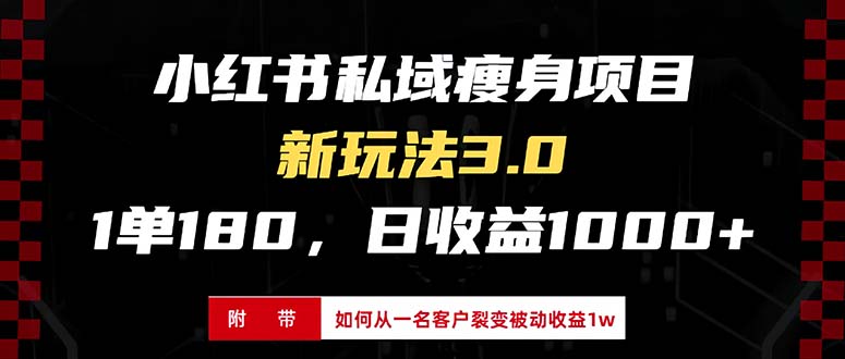 小红书瘦身项目3.0模式，新手小白日赚收益1000+(附从一名客户裂变收益…-我爱自学网