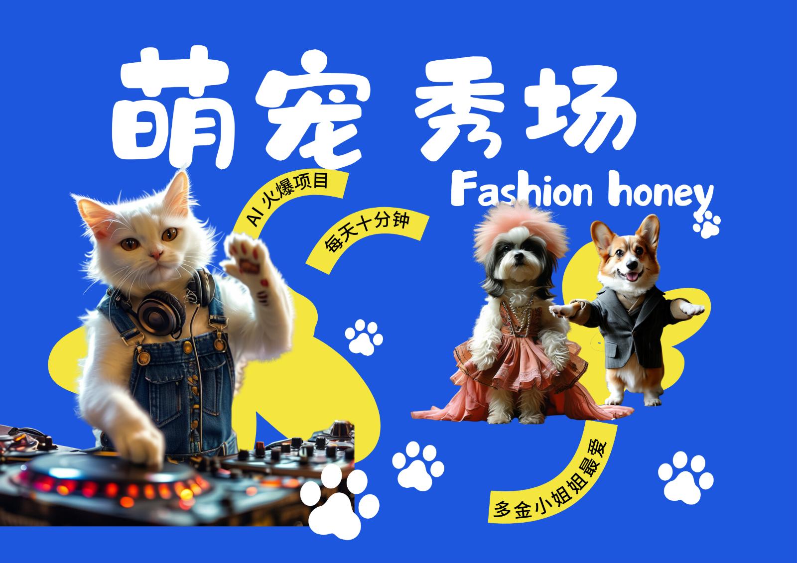 酷飒动物跳舞走秀 时尚喵FASHION汪 多金小姐姐最爱的 轻松月入破W-我爱自学网
