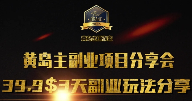 黄岛主副业分享会1期：3天3个副业玩法，速度上车-我爱自学网
