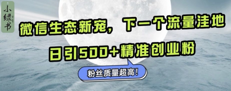 微信生态新宠小绿书：下一个流量洼地，日引500+精准创业粉，粉丝质量超高-我爱自学网