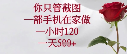 你只管截图，一部手机在家操作，一小时120.一天5张【揭秘】-我爱自学网