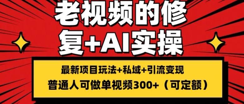 修复老视频的玩法，搬砖+引流的变现(可持久)，单条收益300+【揭秘】-我爱自学网