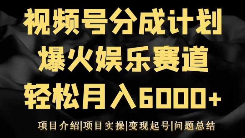 视频号创作分成计划之娱乐赛道轻松日入500+-我爱自学网