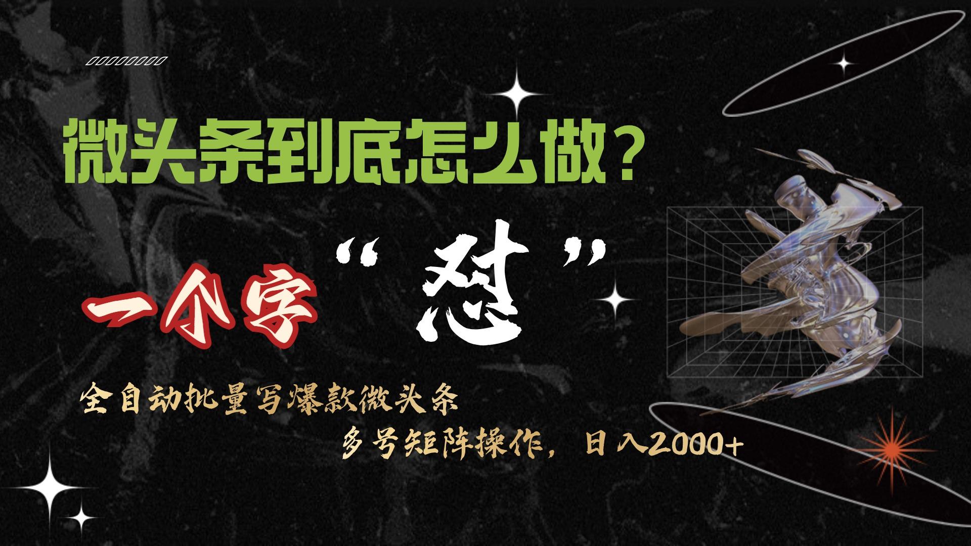 (9809期)微头条最新最强连怼操作，10分钟50条，真正解放双手，月入1w+-我爱自学网