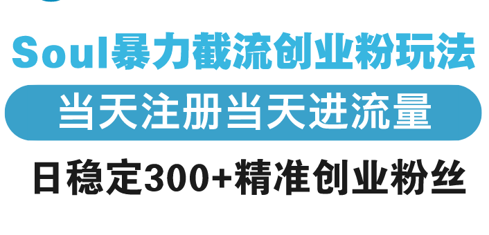 Soul暴力截流创业粉玩法，当天注册当天进流量，日稳定300+精准创业粉丝-我爱自学网