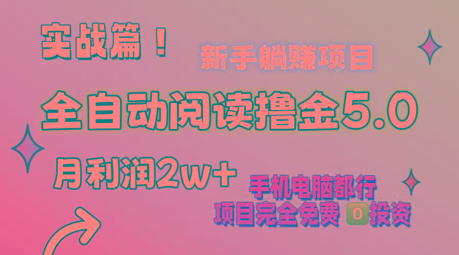 小说全自动阅读撸金5.0 操作简单 可批量操作 零门槛！小白无脑上手月入2w+-我爱自学网