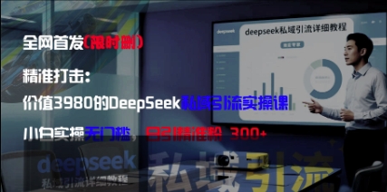精准打击：价值3980的DeepSeek私域引流实操课，小白实操无门槛，日引精准粉300+-我爱自学网