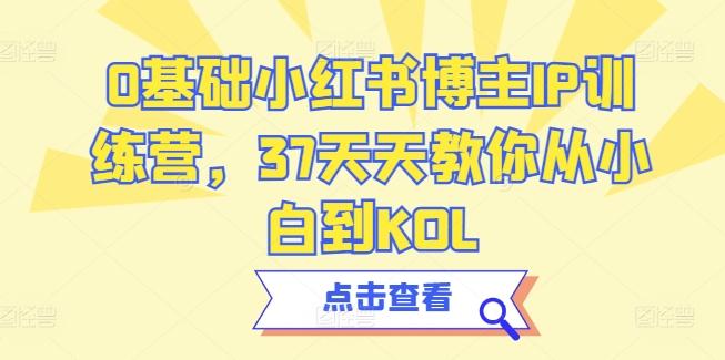 0基础小红书博主IP训练营，37天天教你从小白到KOL-我爱自学网