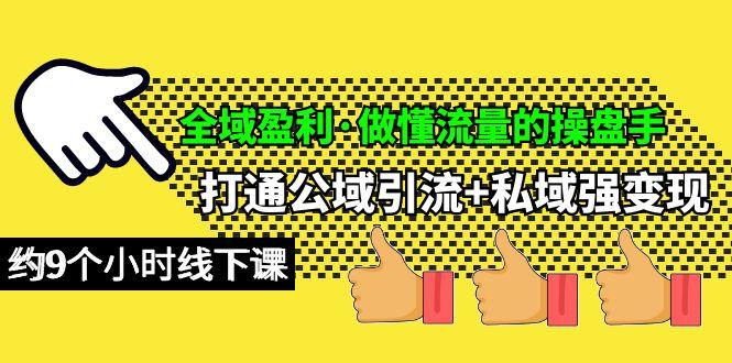 (10045期)全域盈利·做懂流量的操盘手，打通公域引流+私域强变现，约9个小时线下课-我爱自学网