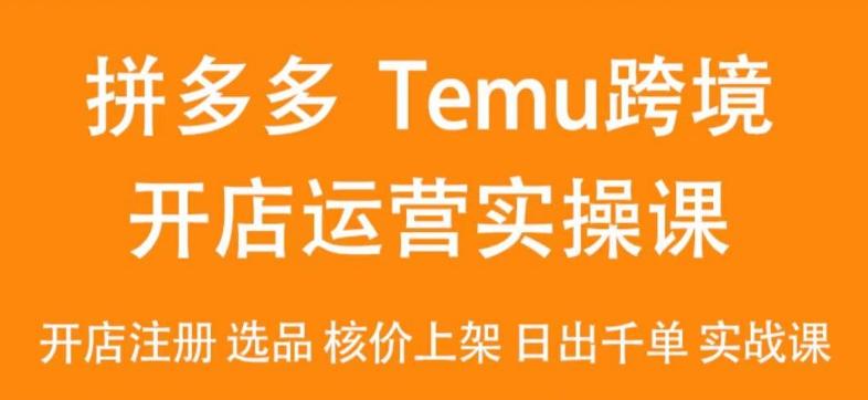 2024Temu最新玩法，Temu跨境开店运营实操课，开店注册/选品/核价上架/日出千单实战课-我爱自学网