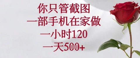 你只管截图，一部手机在家做，苹果安卓都可以，一小时120，一天5张+【揭秘】-我爱自学网