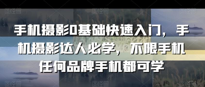 手机摄影0基础快速入门，手机摄影达人必学，不限手机任何品牌手机都可学-我爱自学网
