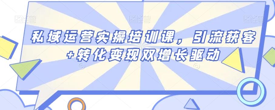 私域运营实操培训课，引流获客+转化变现双增长驱动-我爱自学网