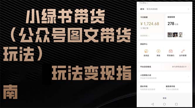 小绿书带货(公众号图文带货玩法-我爱自学网