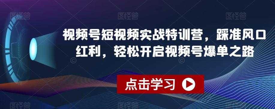 视频号短视频实战特训营，踩准风口红利，轻松开启视频号爆单之路-我爱自学网