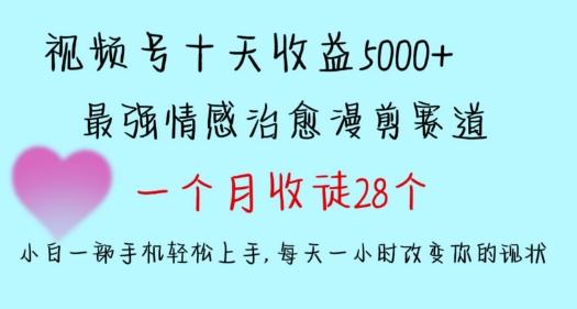 十天收益5000+，多平台捞金，视频号情感治愈漫剪，一个月收徒28个，小白一部手机轻松上手【揭秘】-我爱自学网