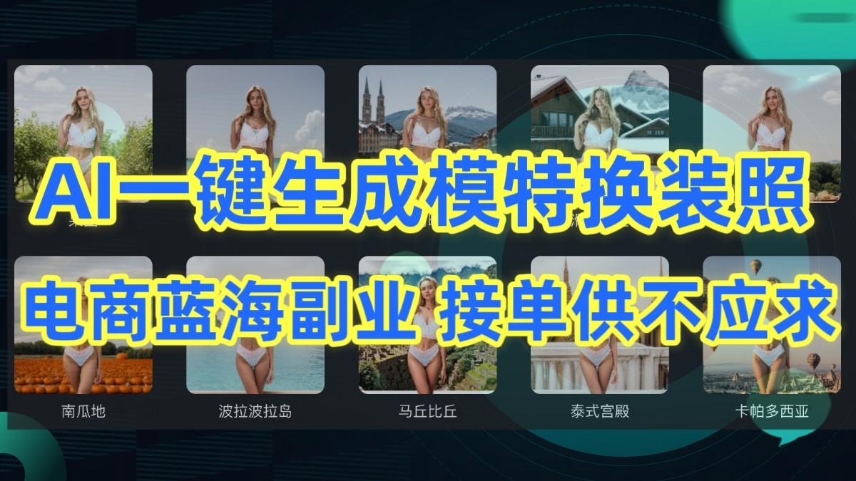 AI制作一键生成模特换装照，电商蓝海副业，接单供不应求-我爱自学网