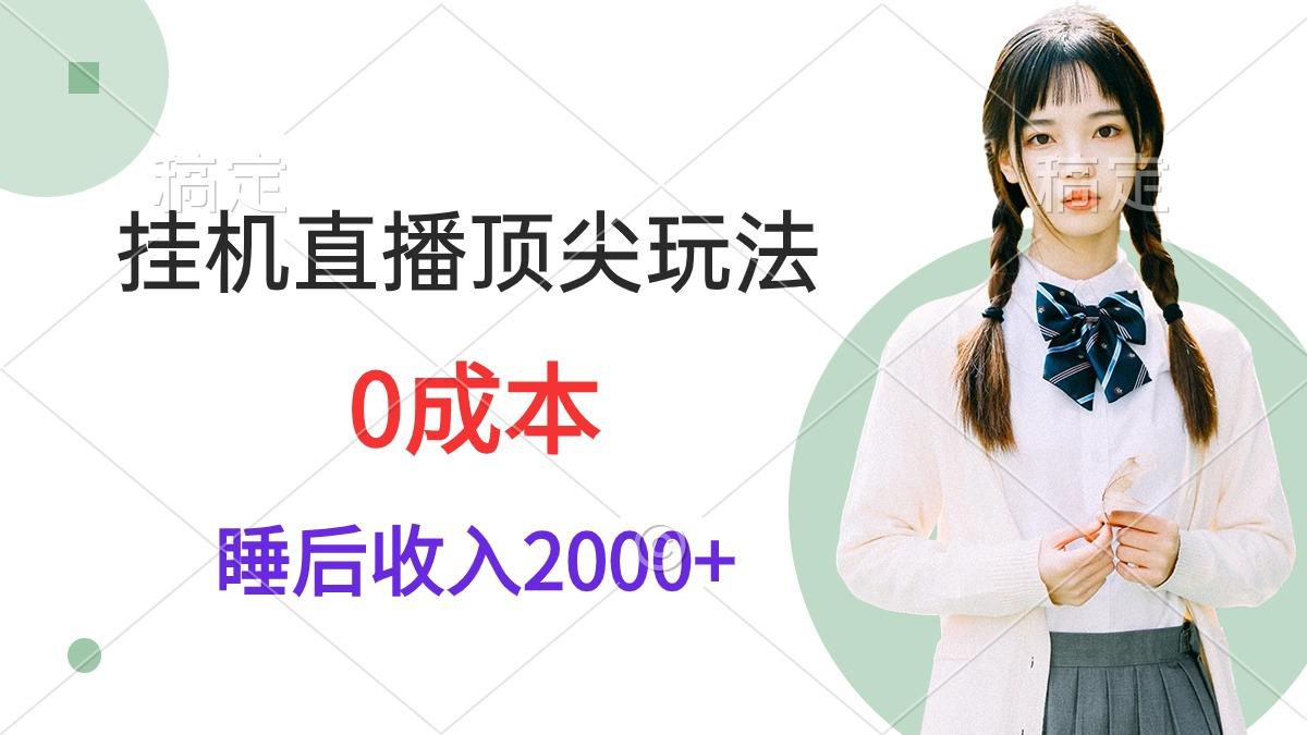 (9715期)挂机直播顶尖玩法，睡后日收入2000+、0成本，视频教学-我爱自学网