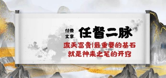 某付费文章《任督 二脉 泼天富贵|最重要的基石 就是神来之笔的开窍|万字》-我爱自学网