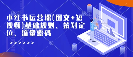 小红书运营课(图文+短视频)基础规则、策划定位、流量密码-我爱自学网