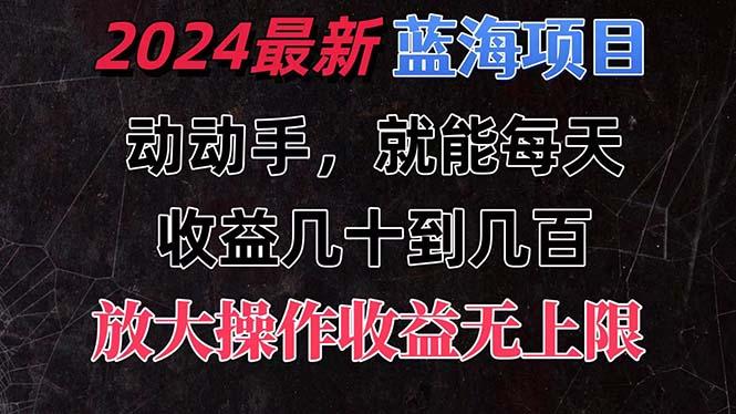 有手就行的2024全新蓝海项目，每天1小时收益几十到几百，可放大操作收…-我爱自学网