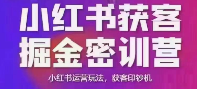 小红书获客掘金线下课，录音+ppt照片，小红书运营玩法，获客印钞机-我爱自学网