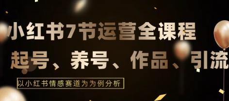 7节小红书运营实战全教程，结合最新情感赛道，打通小红书运营全流程【揭秘】-我爱自学网