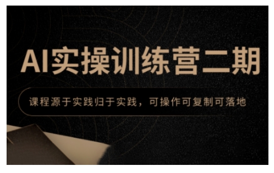 AI实操训练营二期，课程源于实践归于实践，可操作可复制可落地-我爱自学网