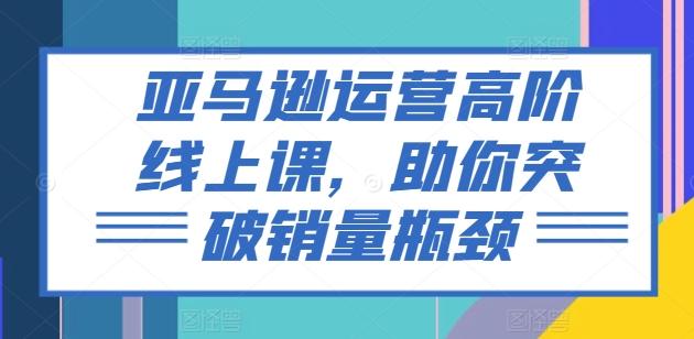 亚马逊运营高阶线上课，助你突破销量瓶颈-我爱自学网